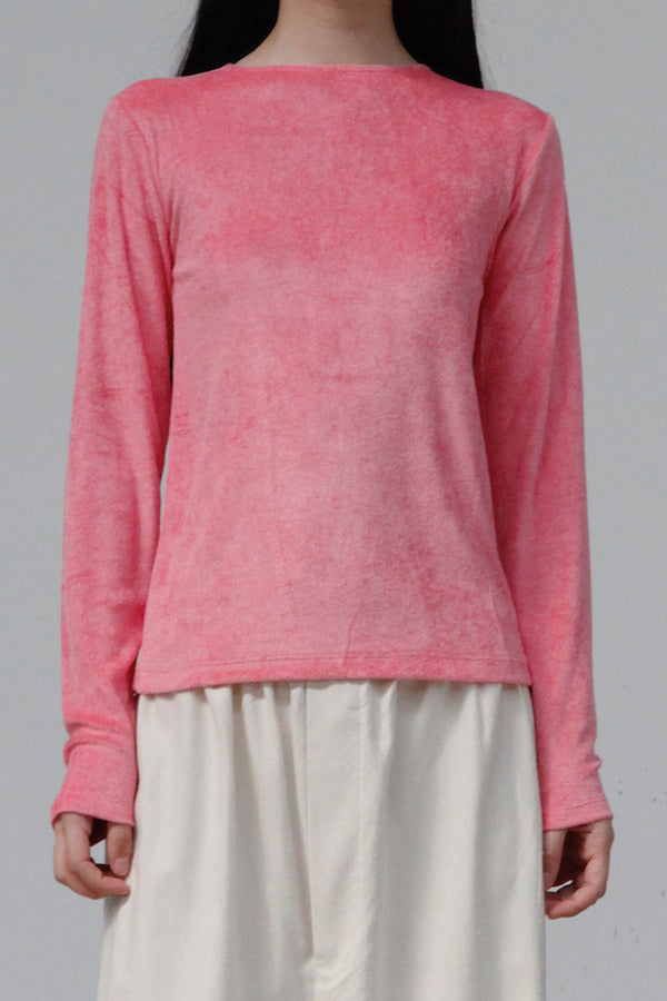 BASERANGE Long Sleeve T-Shirt TOOL-VE-AU23 Drunk Pink